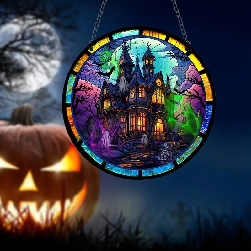 Transfronterizo serie de Halloween acrílico captador de sol artesanía decoración creativa colgante acrílico disco