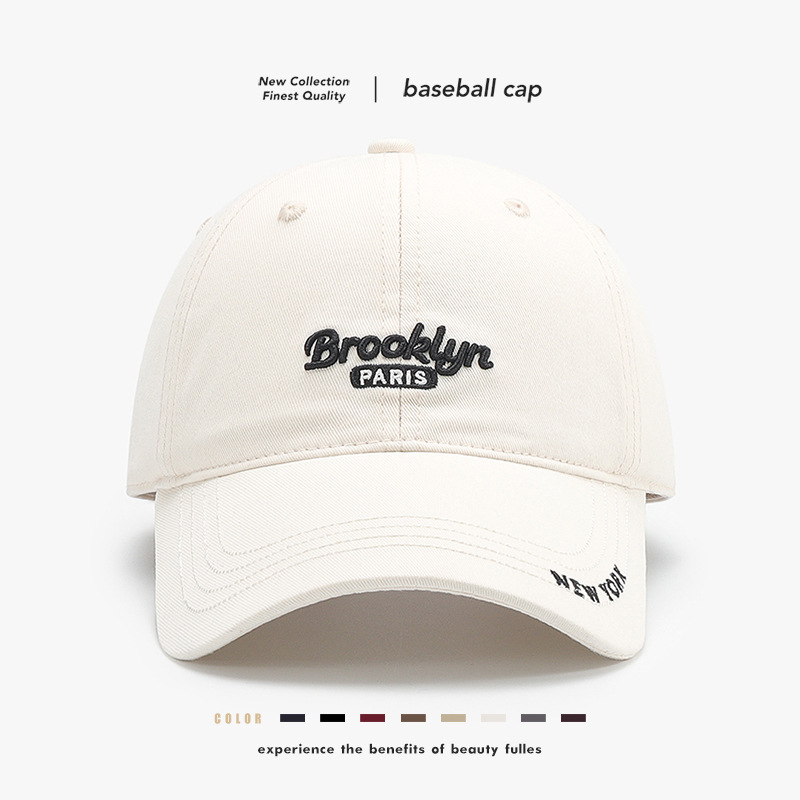 New Trendy Brand Letter-embroidered Washed Soft-top Baseball Cap For Men Women, High-quality American-style Duckbill_voghion.com