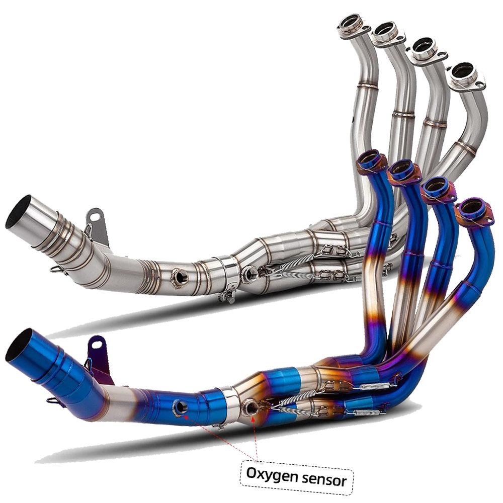 51mm Diameter Kawasaki Z900 Exhaust Pipe Modified Front Section Z900 Se Stainless Steel Blue-Tinted External Exhaust Pipe