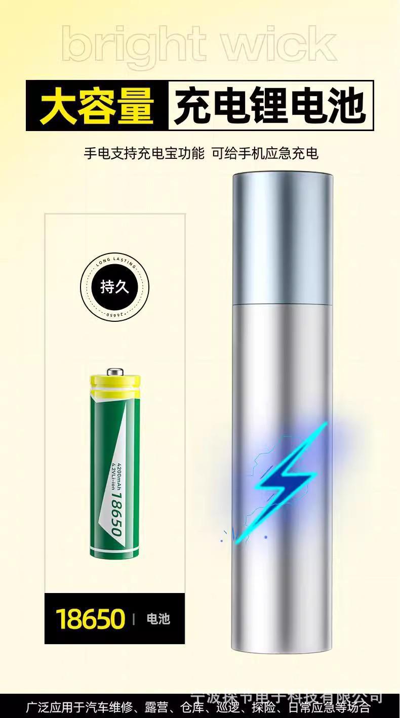 Mini Portable Strong Light Flashlight Home Outdoor High-Brightness Led Reversible Rechargeable Gift Flashlight