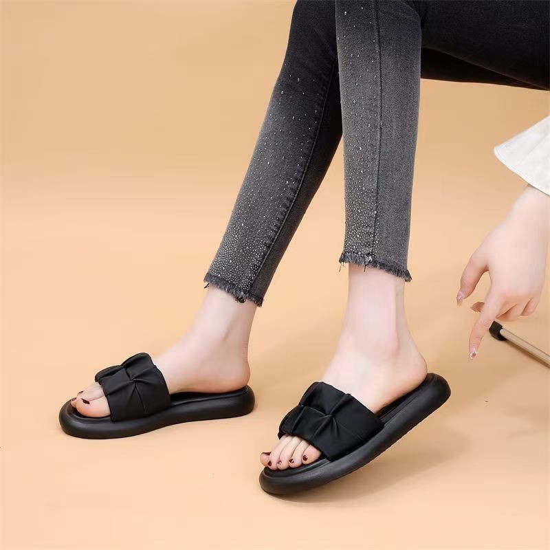 Nuevas zapatillas de verano, zapatillas de fondo plano cómodas, zapatillas de fondo grueso de mujer, zapatillas de estudiante, zapatillas de madre
