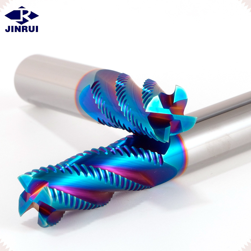 金瑞65度四刃蓝色粗皮波刃铣刀整体钨钢硬质合金非标