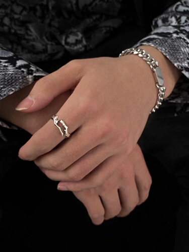 Irregular rings for men and women, ins cold style, trendy niche design, men's single rings, fashionable personalized rings