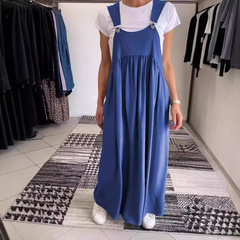 2025 夏の新ヨーロッパとアメリカの国境を越えたアマゾン独立局ホット販売女性のサスペンダーコットンとリネンのドレスロングスカート女性のための