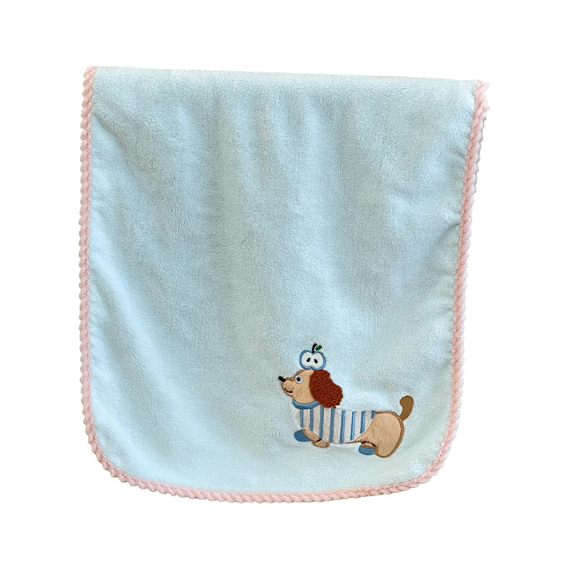 Toalla de baño de dibujos animados para cachorros, falda de baño de terciopelo coral de cuatro piezas para adultos, toalla absorbente de secado rápido, toalla linda para estudiantes, gorro de baño