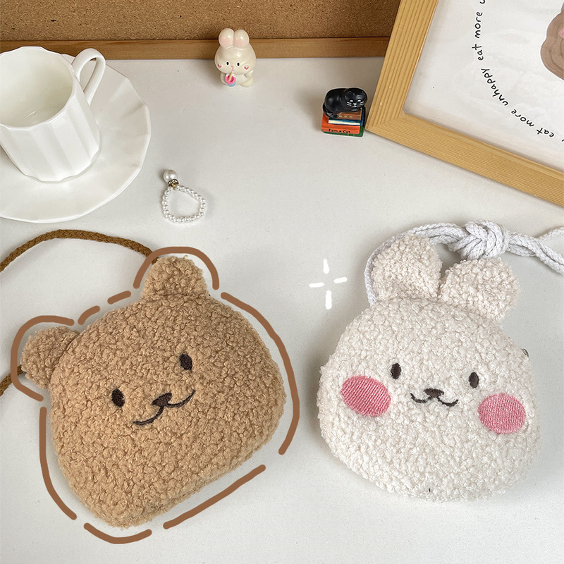 Korean Version Cute Bear and Bunny Coin Purse Children's Coin Storage Bag Crossbody Bag Girly Heart Bag Accessory Pendant Korean Version Cute Bear and Bunny Coin Purse Children's Coin Storage Bag Crossbody Bag Girly Heart Bag Accessory Pendant