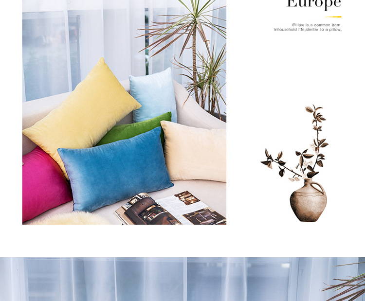 Pillow Cases Home Textiles & Decor Type Fashion Solid Color Velvet Pillow Cases