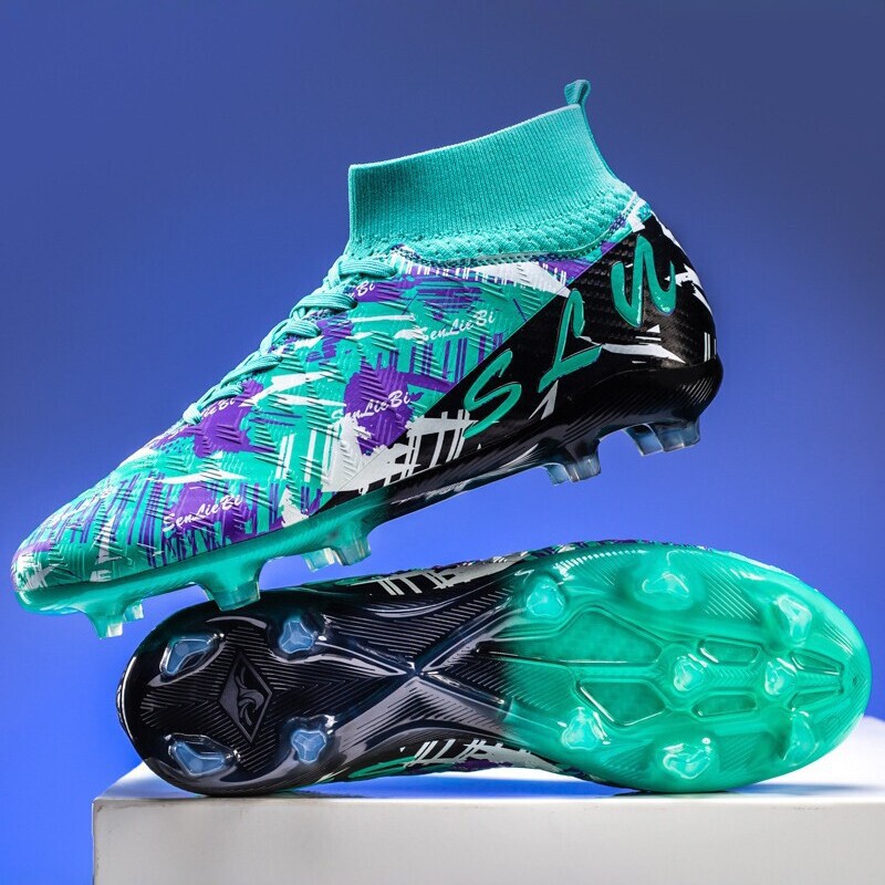 Cross-Border High-End Soccer Shoes with Studs for Boys, Girls, and Adults, Breathable Non-Slip Training Shoes, Long-Studded Professional Sports Shoes