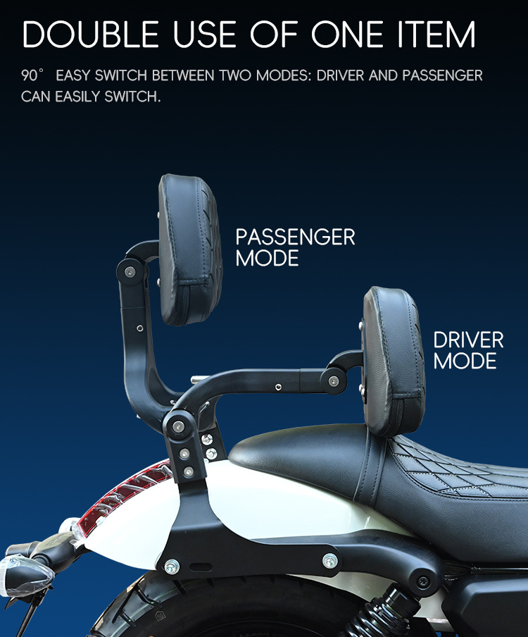 Motorcycle folding backrest for Graystone 250CVT, Jinjila 350, Flash 250V, Wuyiji CU625, Chunfeng CLC modification