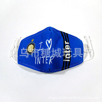 Equipo de fútbol de la UEFA máscara personalizada impresa a prueba de polvo máscara de filtro ventiladores protector solar transpirable cubierta protectora transfronteriza