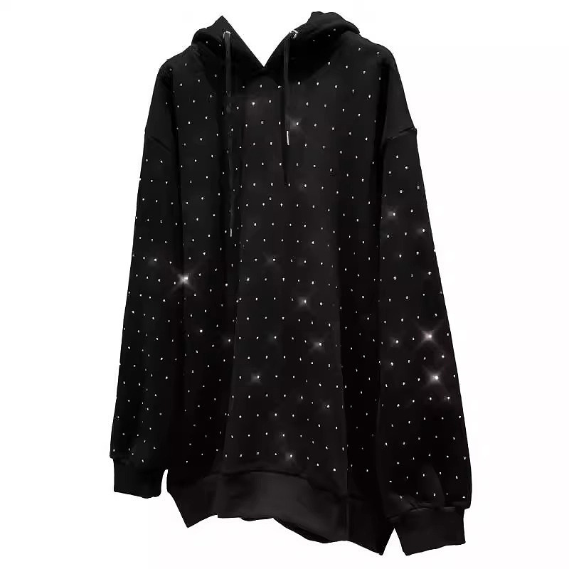 Sweatshirt oversize com strass para homem e mulher primavera_voghion.com