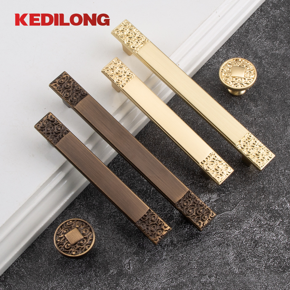 仿古復古咖古雙孔家具五金櫥櫃衣櫃單孔新中式祥雲高檔單孔小拉手