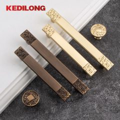 仿古復古咖古雙孔家具五金櫥櫃衣櫃單孔新中式祥雲高檔單孔小拉手