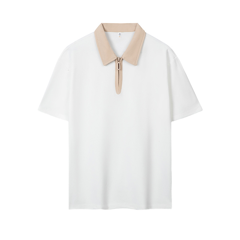 Semia cremallera color poliéster algodón empresa ropa de trabajo ropa deportiva con solapa camiseta de polo de manga corta personalizada