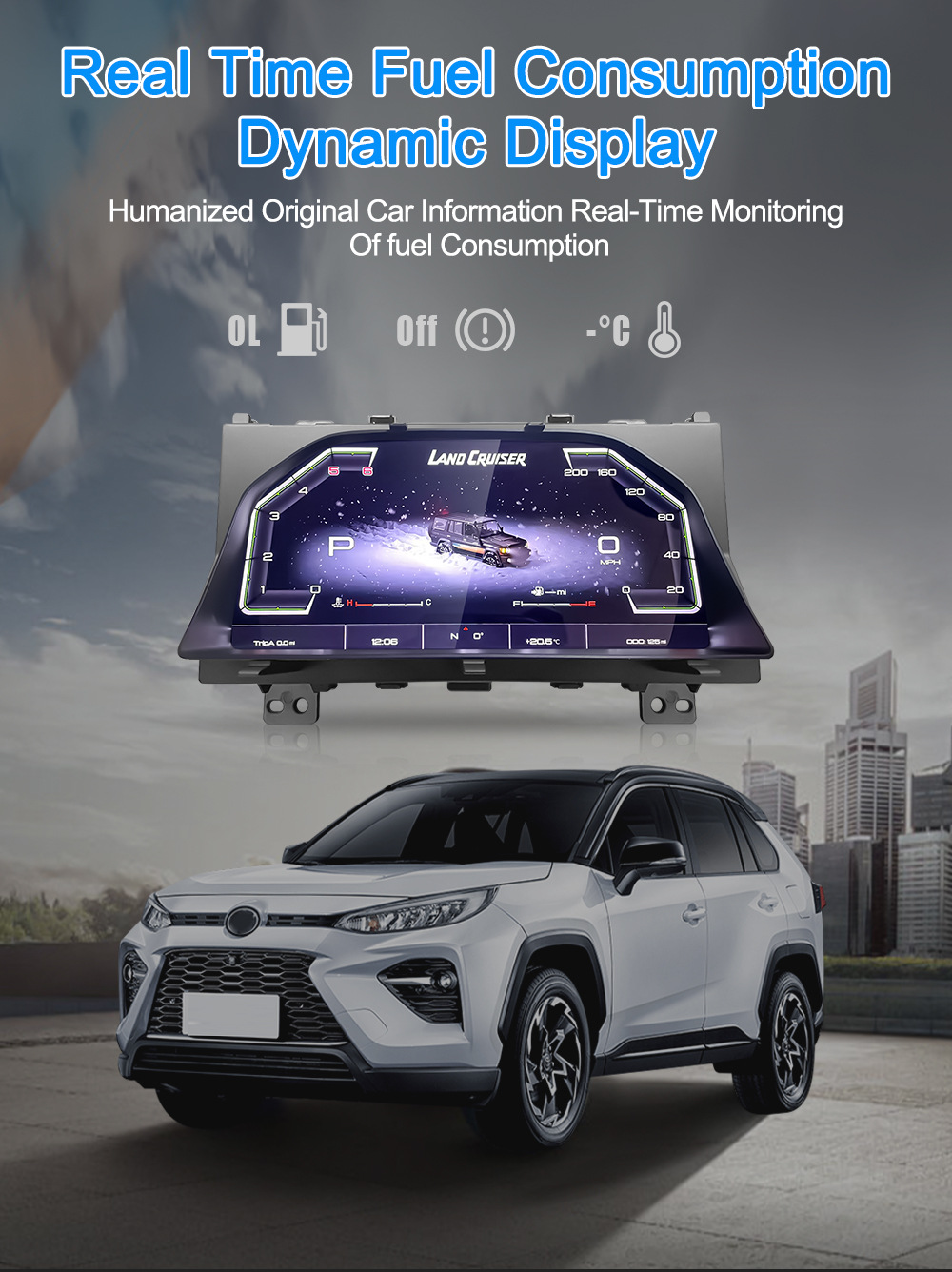 Suitable for Toyota Land Cruiser Lc70 Lcd Instrument Panel Old to New Upgraded Car-Specific Instrument Panel