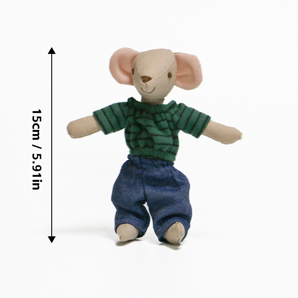 Ratón de rayas verdes de 15 cm