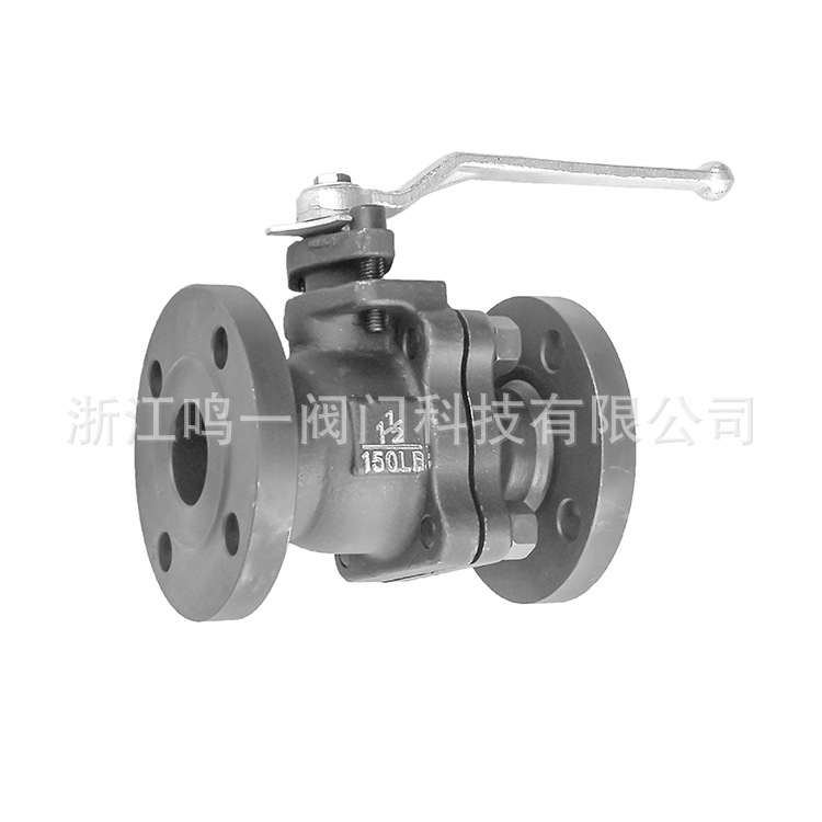 模锻钢球阀两片式A105全径整体锻造一体连体压板式软密封法兰球阀