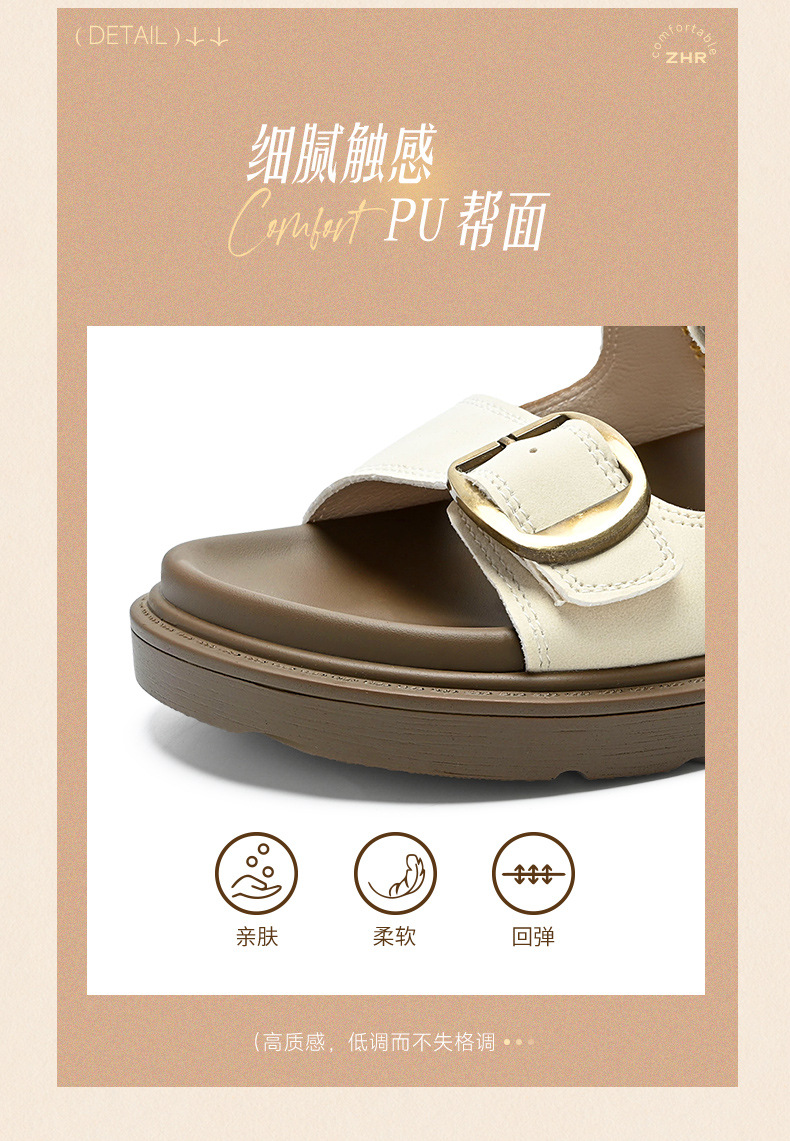 Dép sandal nữ xỏ ngón đế bệt kiểu Birkenstock — AY352 Xanh dương chi tiết 3