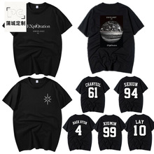 EXO五巡PLANET#5演唱会周边生日应援衣服灿烈边伯贤同款短袖T恤棉