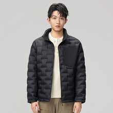 安得马冬季新款户外徒步轻薄羽绒服男时尚立领休闲保暖冲锋衣90绒