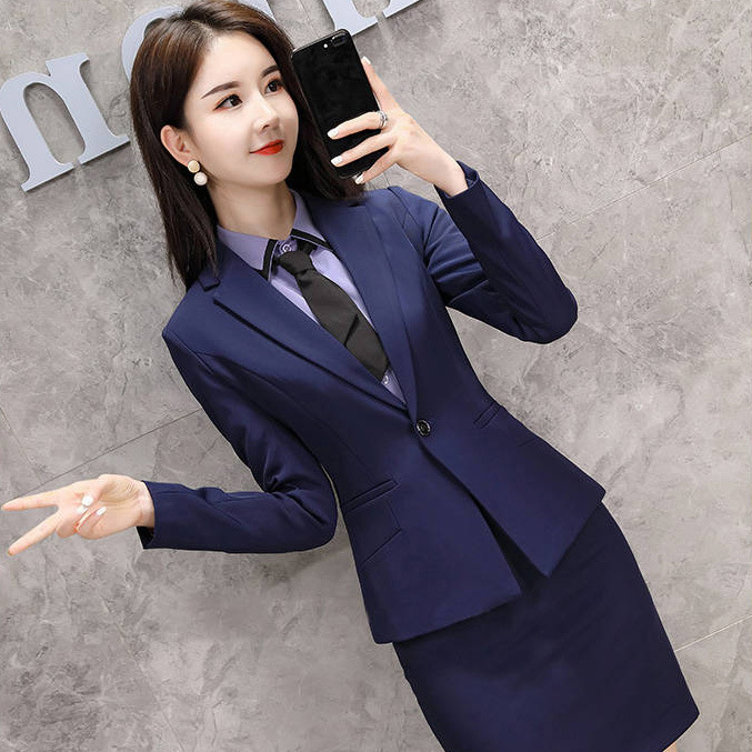 Suit Professional suit Women's Autumn and Winter College Student Interview Formwork Temperament Workwear Uniform Suit Skirt Front Desk Work Clothes Suit Professional suit Women's Autumn and Winter College Student Interview Formwork Temperament Workwear Uniform Suit Skirt Front Desk Work Clothes
