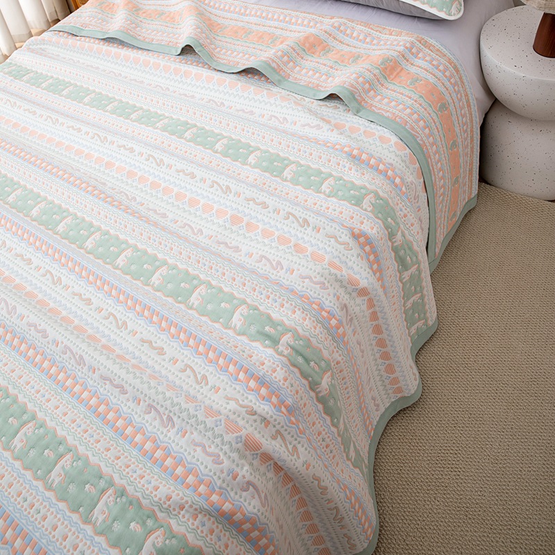 Pure Cotton Six-Layer Gauze Soft Mat Summer Mother and Baby Class a Bed Cover Jacquard Bed Sheetss Quilt Cool Feeling Class a Mother and Baby