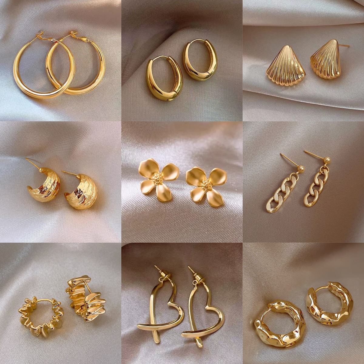 fashionable golden elegant design earrings