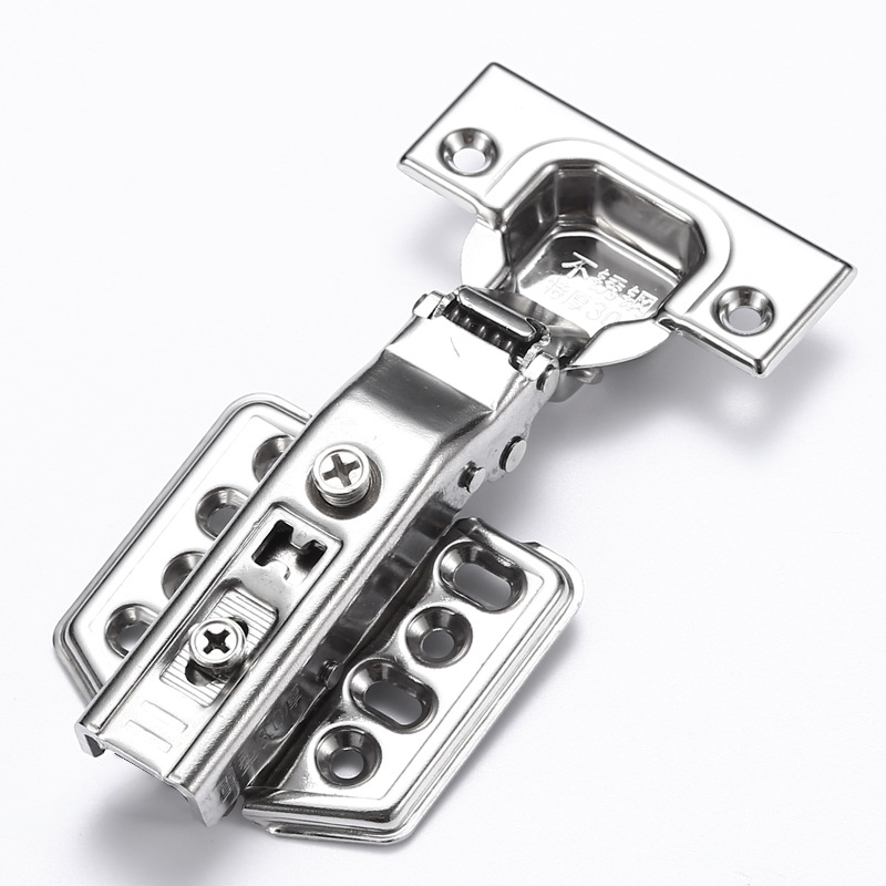 Bisagra hidráulica de acero inoxidable con amortiguación y rebuffeo para un funcionamiento silencioso, bisagra reforzada para puertas de armarios y gabinetes, bisagra desmontable para puertas de muebles.