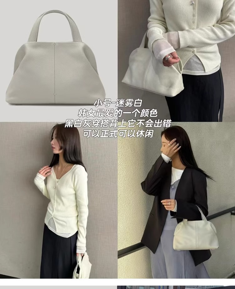 Top-grain cowhide large-capacity genuine leather handbag for women, 2025 new autumn and winter, a unique and high-end Boston pillow bag undefined