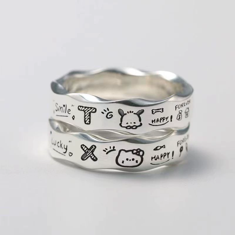 Кольцо Hello Kitty, мультяшное волнистое кольцо для любимого для мужчин и женщин, оптовая продажа