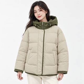 2026新款冬季连帽棉服女防风短款加绒加厚情侣棉外套宽松外套541