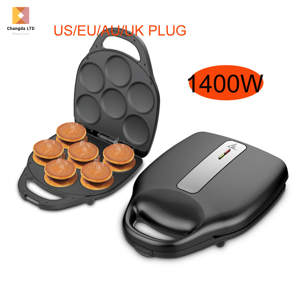 Muffin maker, US standard 110V, European standard 7-hole baking machine, for making copper coins, burgers, and other breakfast items, a multi-functional breakfast cake machine