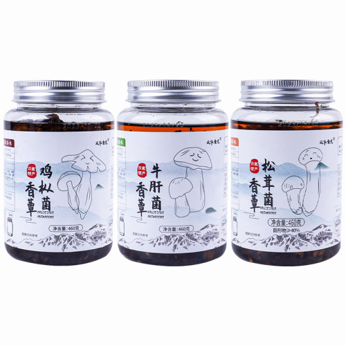 Yunnan Chicken Fiber Mushroom Pork Liver Matsutake 460g Ready-to-Eat Snacks Mushroom Spicy Sauce with Rice