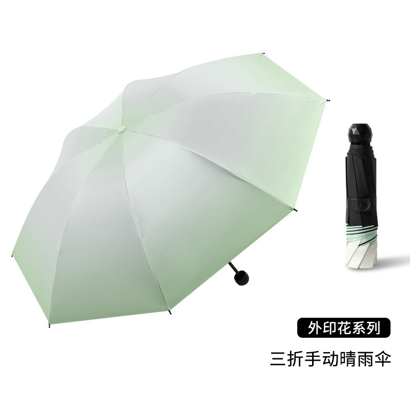 新しい 70% off グラデーション傘ビニール全自動傘日焼け止め UV 日傘晴雨兼用折りたたみ傘|undefined