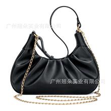 韩版新款褶皱修面软皮单肩斜挎包云朵小众高级质感通勤休闲手提包