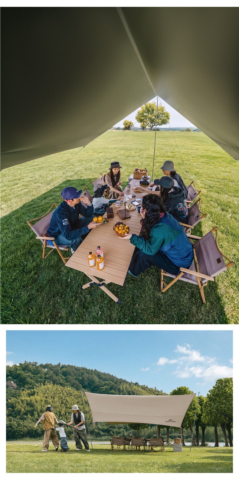 Naturehike Cloud Series Titanium Black Coated Canopy Tent Outdoor Camping Gear Windproof Sunshade Sunscreen