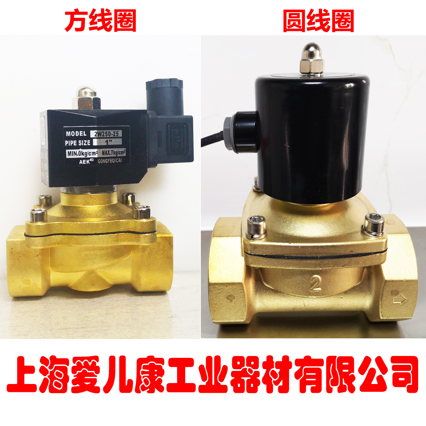 AEK全铜电磁阀2W025.2W040.2W160.2W200.2W250.2W320.2W400.2W500