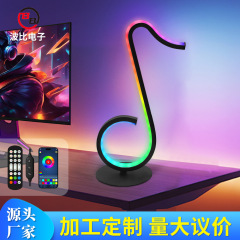 LedランプRGB幻彩雰囲気ランプ電気競争デスクトップ雰囲気5v bluetooth USB給電音符状小夜灯