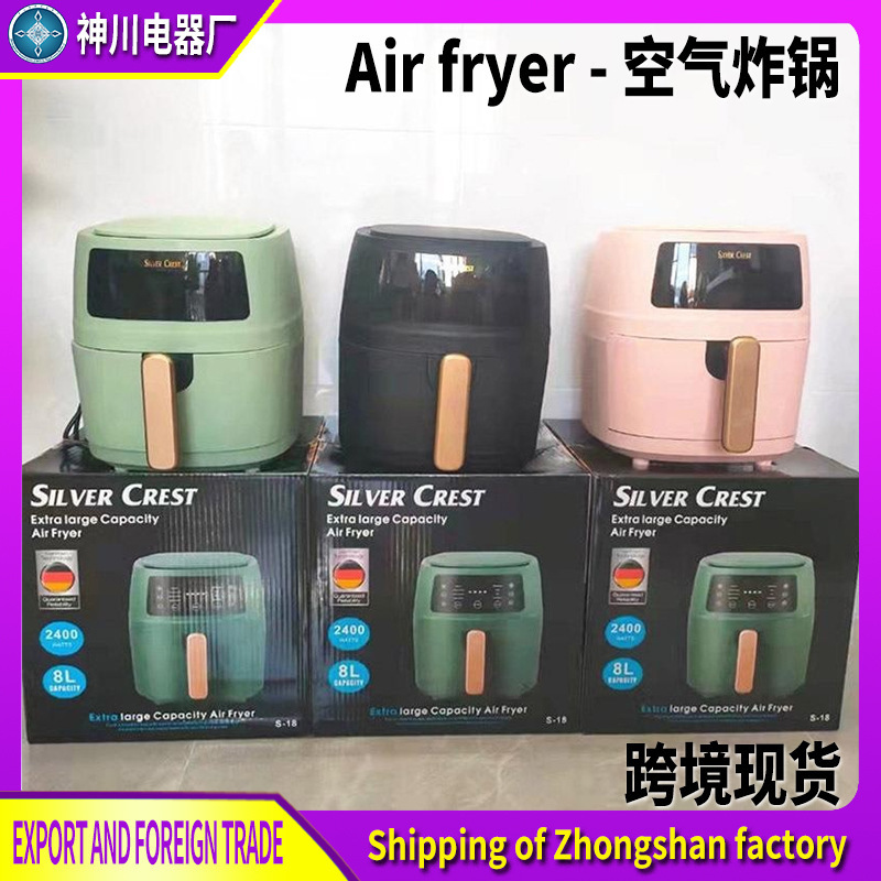 8L Silver Crest Air Fryer Household Multifunctional Air Fryer Touch Screen Smart Electric Fryer