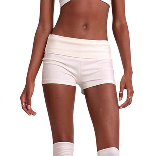 JFL12467 European and American style cross-border new waist striped short women's basic tight low waist base casual hot pants