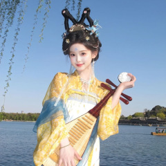 新しい漢服刺繍唐王朝胸までの長さの妖精のような日常的な破れたスカート漢服春と夏のスーツ人気の薄いスタイル