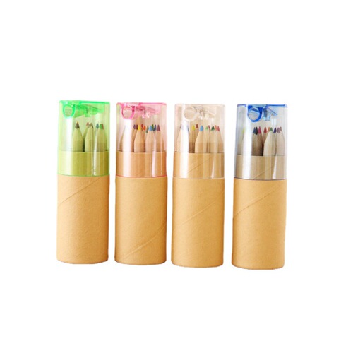 Log color barrel colored lead 6 color small colored lead long barrel 12 pieces colored pencil children's painting pen graffiti pen