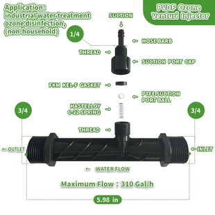 J8 Device Vent Venturi I Ozone Mixing Water Jet Ur Gas Liquid Rpvdftoinjec Chemical Injector G3