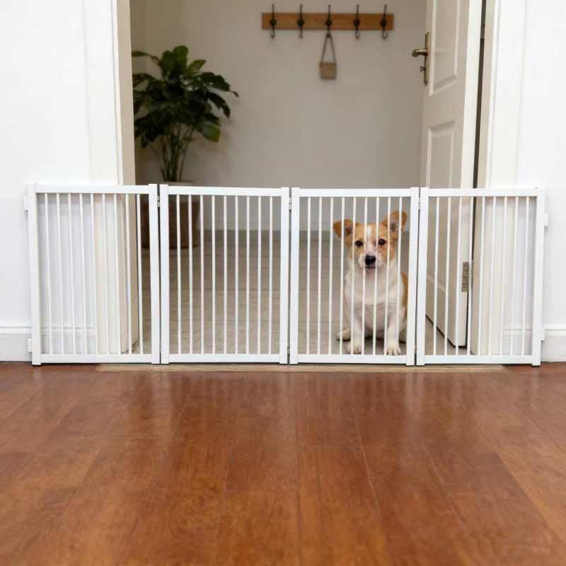 360-degree foldable two-way opening pet safety gate for home stairways, prevents escape, no drilling required, for protection and isolation