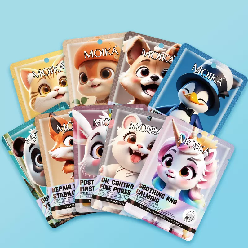 外贸出口卡通动物面膜抗皱补水保湿紧致面膜源头厂家正品护肤批发