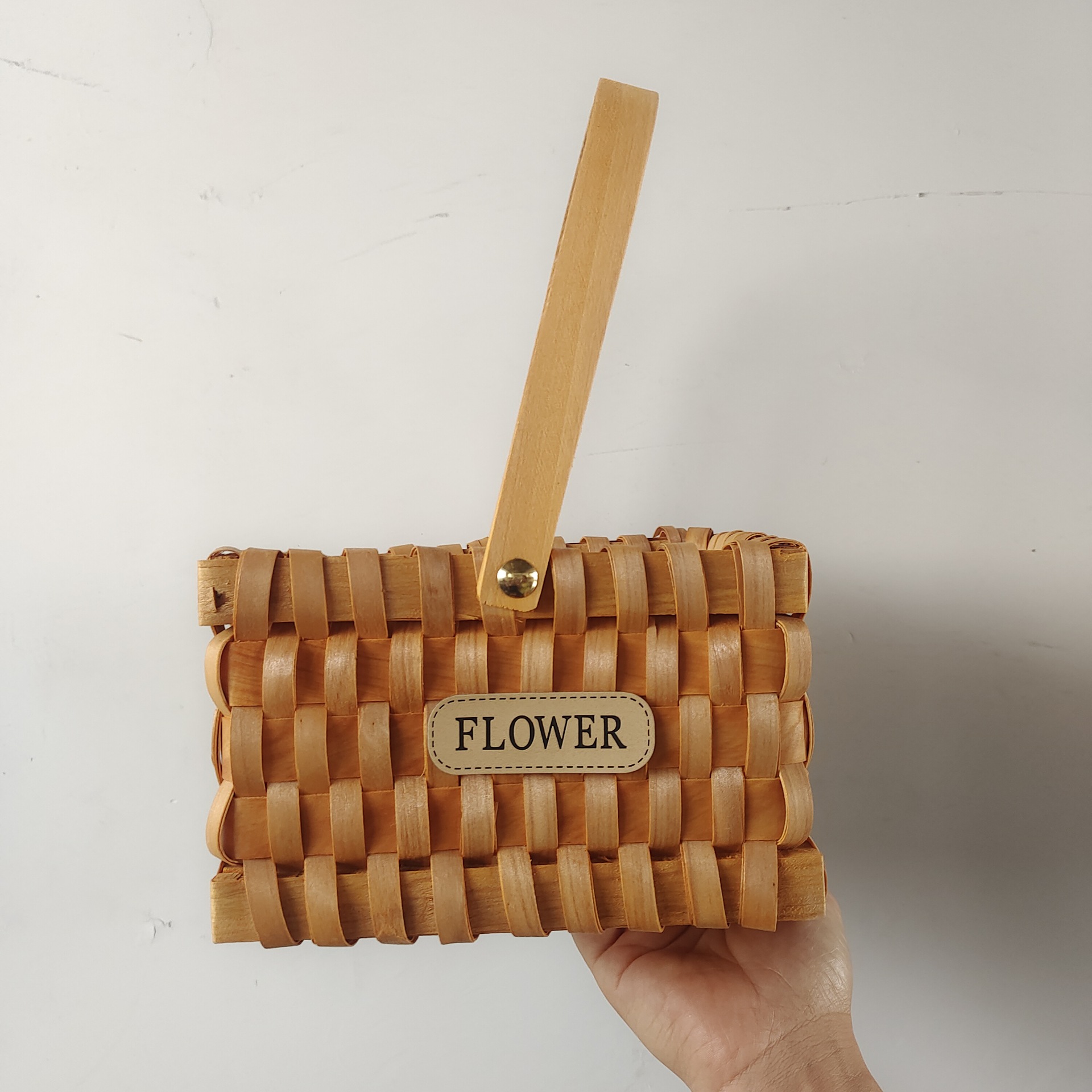 1492g Weight Storage Basket Storage & Cleaning 1 Piece Quantity Home Occasion Wood Material Valentine'S Day Festival Bow Knot Pattern Pastoral Style Pastoral Bow Knot Wood Storage Basket 5