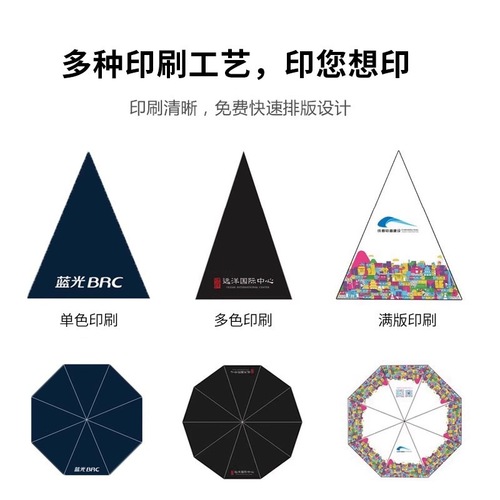 Three-fold automatic umbrella, custom wholesale, foldable advertising umbrella with logo print, sun protection, UV-resistant, extra-large size, suitable for both sunny and rainy days, black coated.