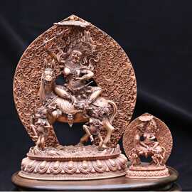 金满福工坊造像 吉祥天母佛像摆件客厅桌面工艺品摆件