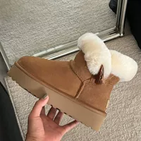 GBАUGG Хэнань Сангпо роговая пряжка мех единое снег сапоги для женщин короткая труба новая средняя труба мех GBAUGG