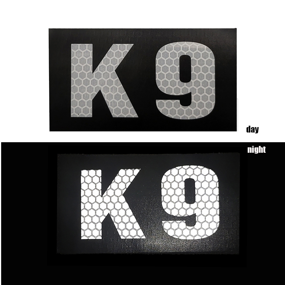 Fuente transfronteriza tela reflectante sello de collar de perro K9 servicio perros correa de mascota sello de velcro reflexión de luz nocturna